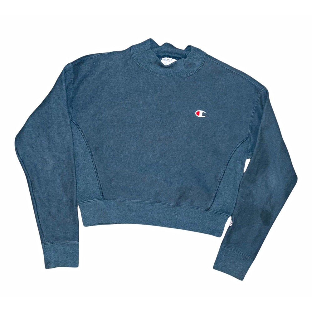 Champion Reverse Weave Women’s Mock Neck Cropped Crewneck Sweatshirt size M